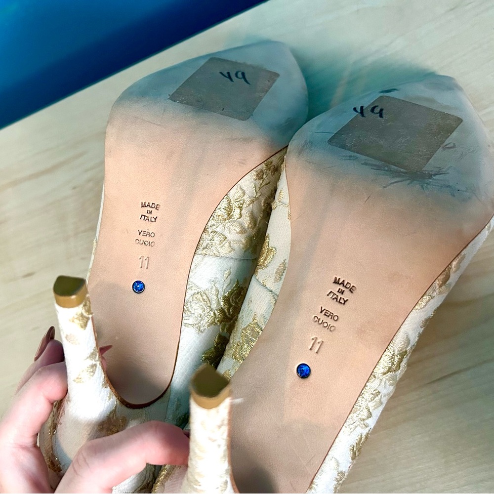 Something Bleu Stella Pump in Ivory Romance Brocade, US Size 11 - Picture 7 of 8
